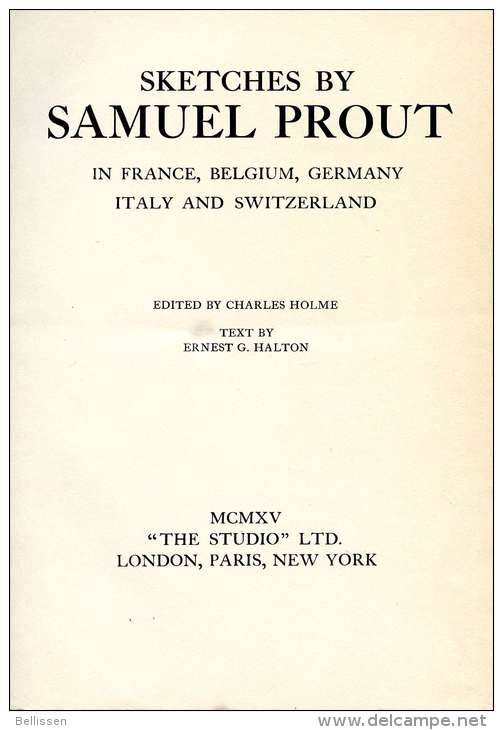 Sketches By SAMUEL PROUT, Special Winternumber Of "THE STUDIO", 1914/1915 - Autres & Non Classés