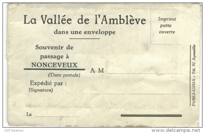La Vallée De L'Amblève Dans Une Enveloppe 10 Vue Divers  Passage à Nonceveux - Ambleve - Amel