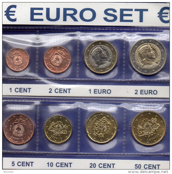 Neu EURO-Münzen Lettland 2014 Stg 23€ Stempelglanz Der Staatlichen Münze Riga New Set 1C. - 2€ Coins Republik Of Latvija - Latvia