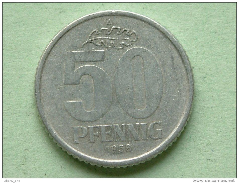 1958 A - 50 Pfennig / KM 12.1 ( For Grade, Please See Photo ) ! - 50 Pfennig