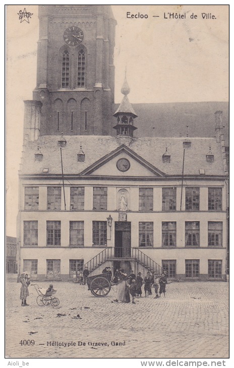 Eecloo. -  L'Hôtel De Ville. -  Verzonden 1912 . - " Edit. - Star Héliotypie De Graeve, Gand." - Eeklo