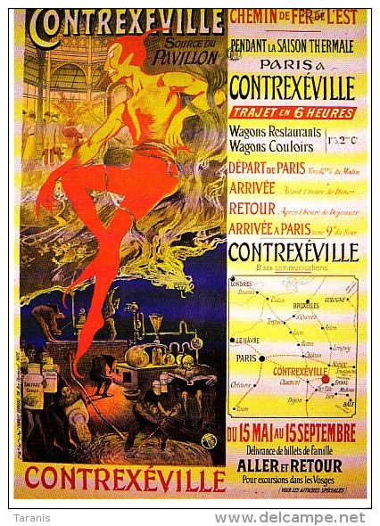 CONTREXEVILLE - TOURISME, RAIL, CHEMIN DE FER, ORAZY - CPM  TBon Etat - Publicité