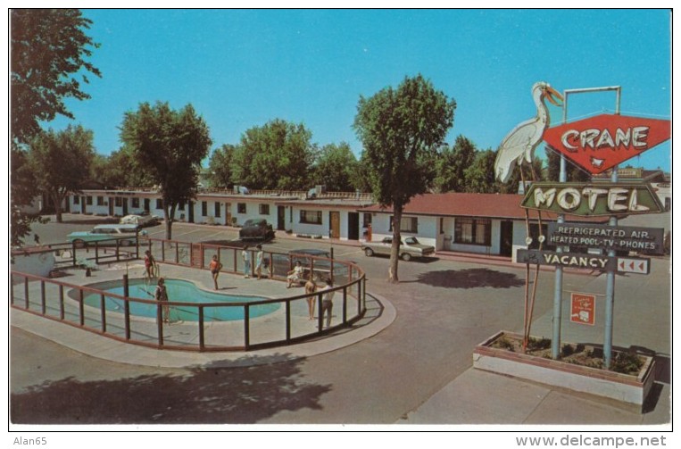 Roswell NM New Mexico, Crane Motel Lodging, Autos C1960s Vintage Postcard - Roswell