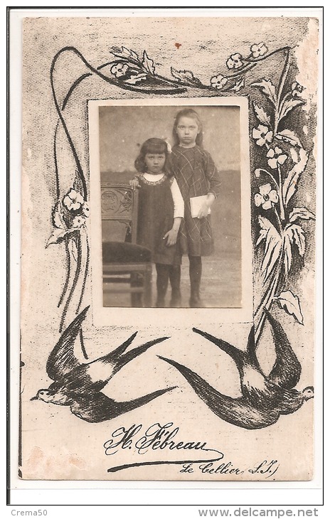 44 - LE CELLIER - Photo De Deux Jeunes Filles - Photographe: H. Fébreau - Le Cellier