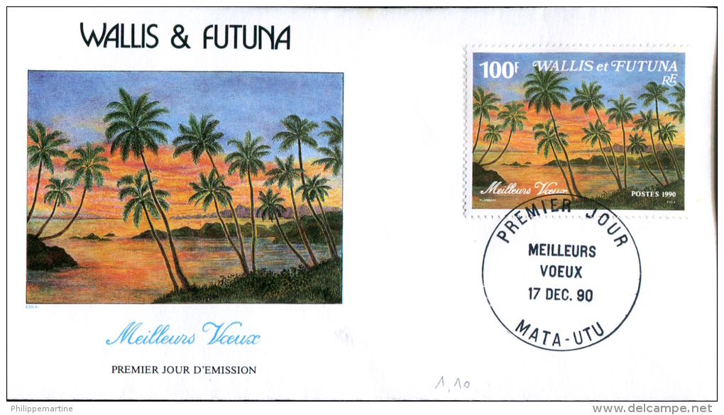 Wallis Et Futuna - 1er Jour Meilleurs Voeux - Mata-Utu 17 Décembre 1990 - FDC