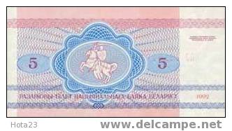 Belarus-5 Roubles-( Wolf)-1992 Years -UNC - Bielorussia