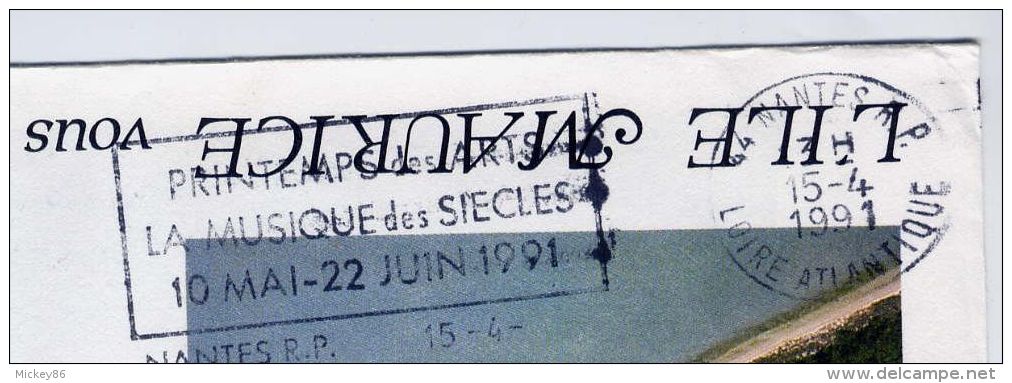 Ile MAURICE-1991-Lettre De L'Ile MAURICE(Int Literacy Year) Pour La France--NANTES-44--enveloppe Illustrée - Mauricio (1968-...)