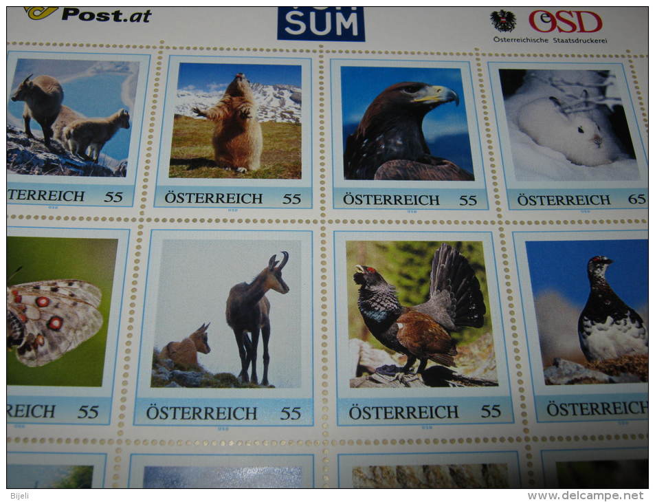 Austria,Fauna,Universum, Owl, Eagle, Snake, Lizard, Chamois, Butterfly Etc Bogen,20 Diff.Personalised Stamp, MNH Austria - Other & Unclassified