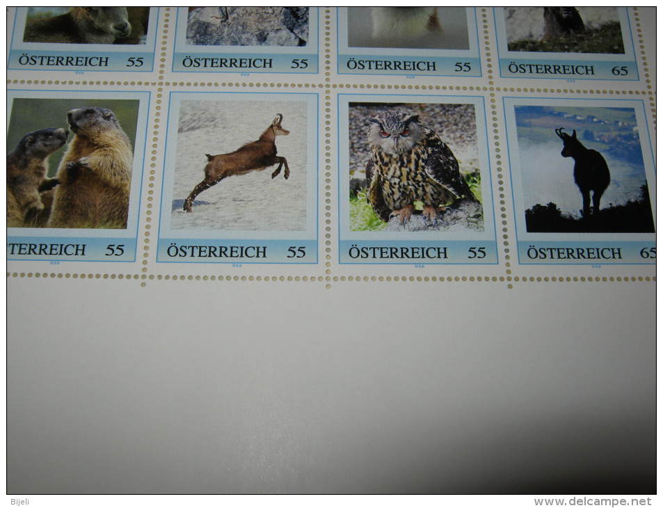 Austria,Fauna,Universum, Owl, Eagle, Snake, Lizard, Chamois, Butterfly Etc Bogen,20 Diff.Personalised Stamp, MNH Austria - Other & Unclassified