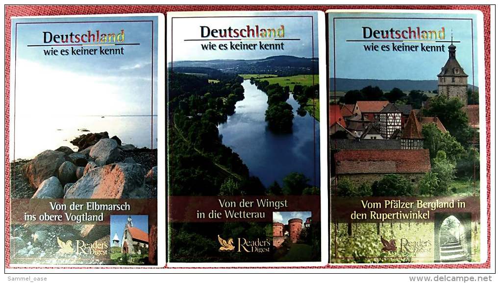 3 X VHS Video  - Videocasetten  -  "Deutschland Wie Es Keiner Kennt"  -  Sammleredition Von Reader`s Digest Im Schuber - Sci-Fi, Fantasy