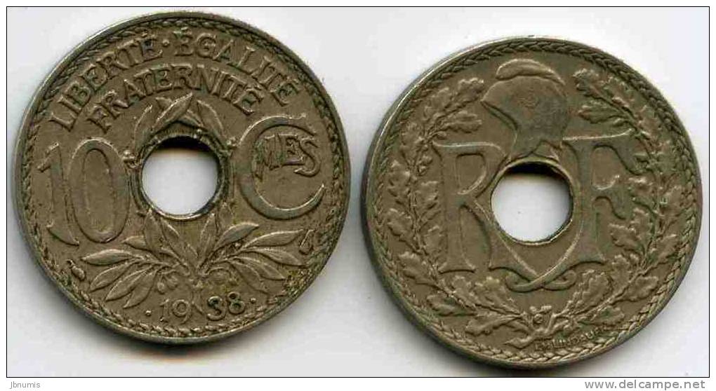 France 10 Centimes 1938 Points GAD 287 KM 889.1 - Autres & Non Classés