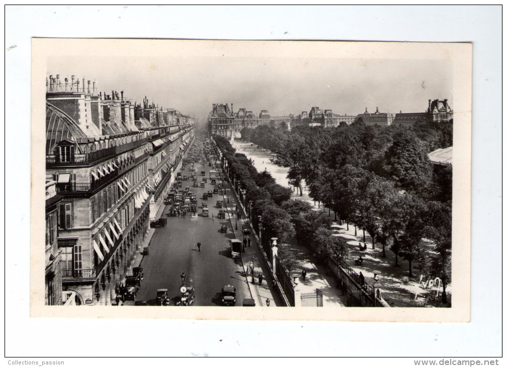 Cp , 75 , PARIS EN FLANANT , YVON , 54 , Perspective Sur La Rue De Rivoli , Les Tuileries Et Le Louvre , Vierge - Altri & Non Classificati