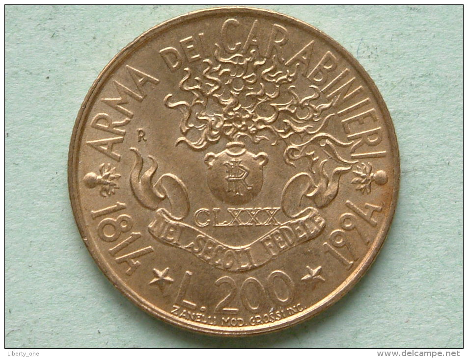 1994 - 200 Lire / KM 164 ( Uncleaned Coin / For Grade, Please See Photo ) !! - 200 Lire