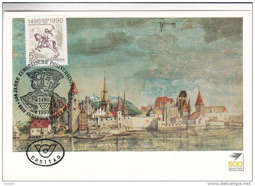 500 Ans De La Poste - Chevaux - Autriche - Carte Postale De 1990 - Oblitération Spéciale - Covers & Documents