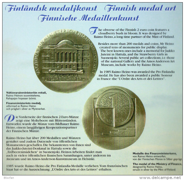Blister EURO Finnland 1999 Prägeanstalt Helsinki Stg. 44€ Von R. Heino Stempelglanz Staatlichen Münze Set Coins Of Soumi - Finlandía