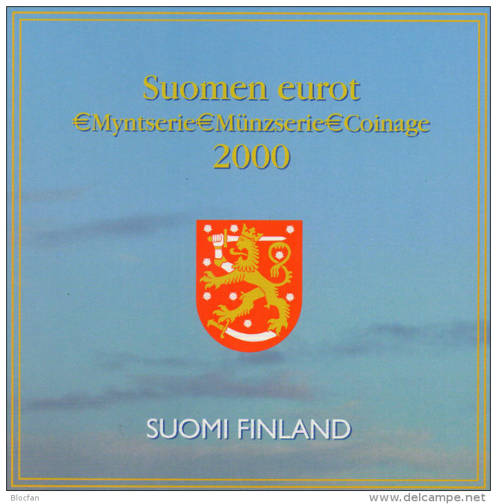 Blister EURO Finnland 2000 Prägeanstalt Helsinki Stg. 51€ Von Häiväoja Stempelglanz Staatlichen Münze Set Coins Of Soumi - Finland