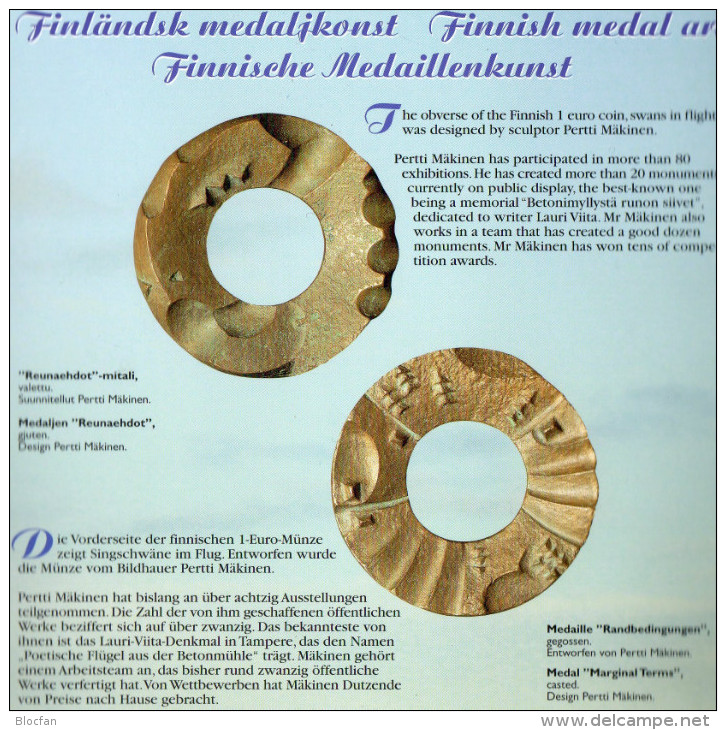 Blister EURO Finnland 2001 Prägeanstalt Helsinki Stg 52€ Von P.Mäkinen Stempelglanz Staatlichen Münze Set Coins Of Soumi - Finland