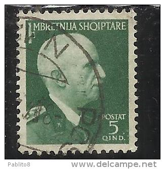 ALBANIA 1939 - 1940 5 Q TIMBRATO USED - German Occ.: Albania