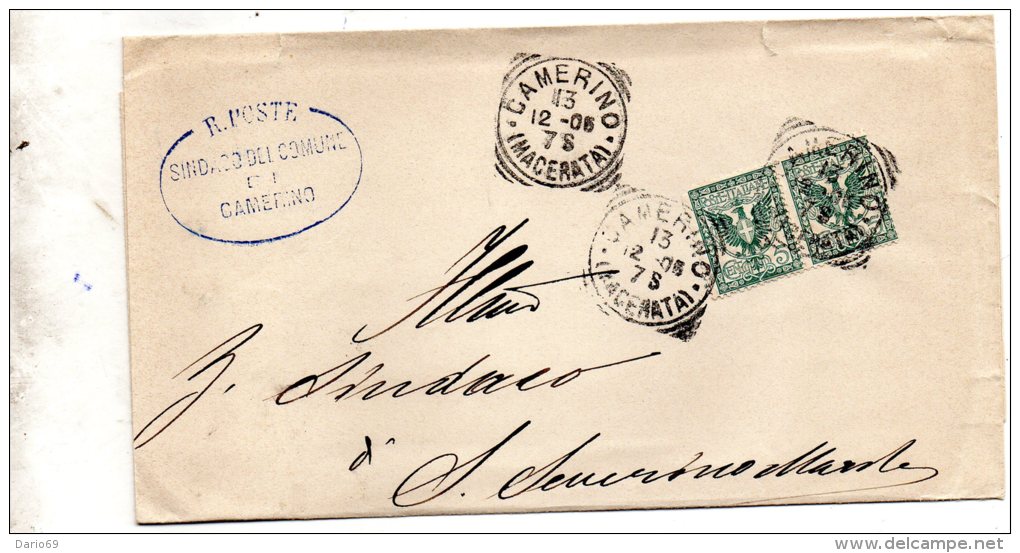 1906  LETTERA CON ANNULLO CAMERINO MACERATA - Storia Postale