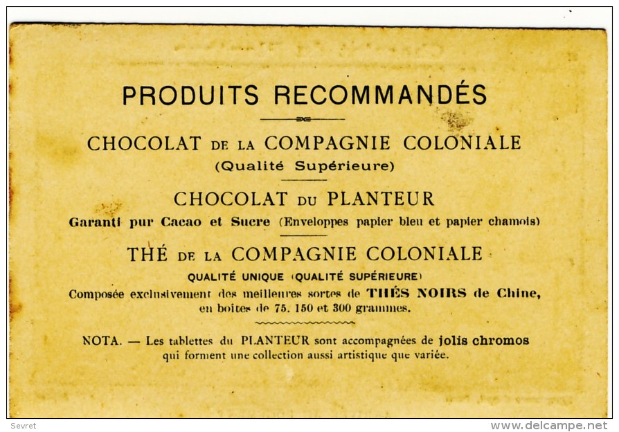 Chromo 7.5x11 Chocolat  DU PLANTEUR. - Thème Militaire. Débarquement En Pleine Voie - Sonstige & Ohne Zuordnung