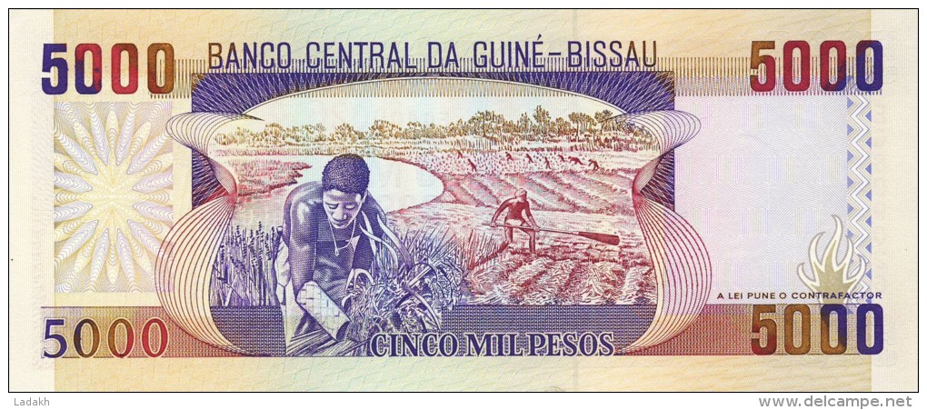 BILLET # GUINEE BISSAU # 5000 PESOS # 1993 # PICK 14 #  NEUF # AMILCAR CABRAL # - Guinea–Bissau