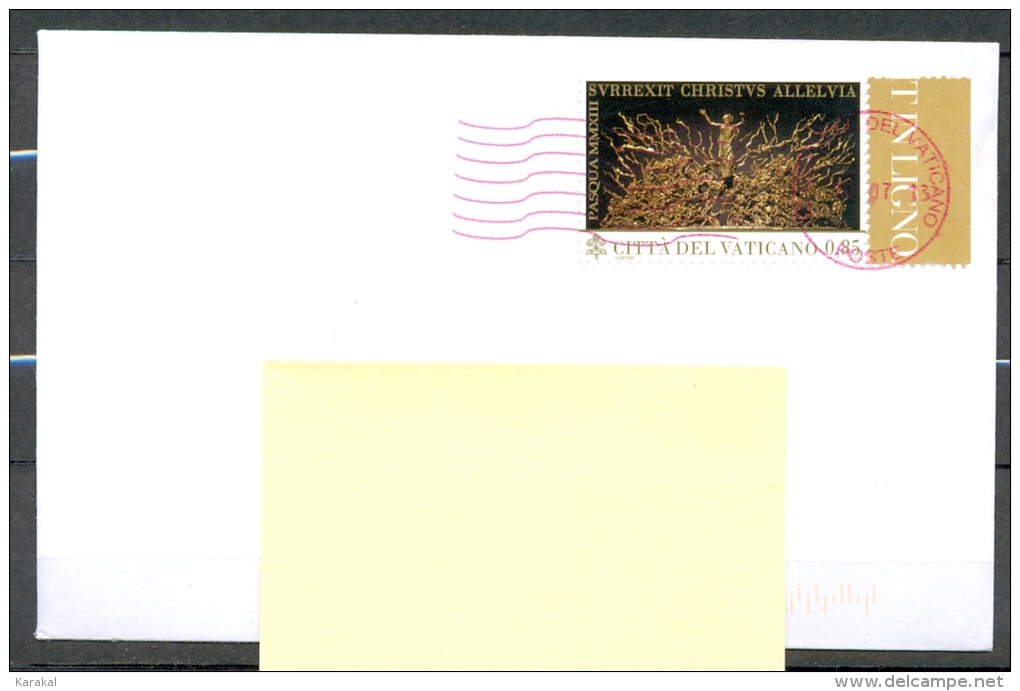 Vatican Vaticano Pasqua MMXIII Easter Paques 2013 Used On Envelope To Belgium 09 July 2013 - Cartas & Documentos