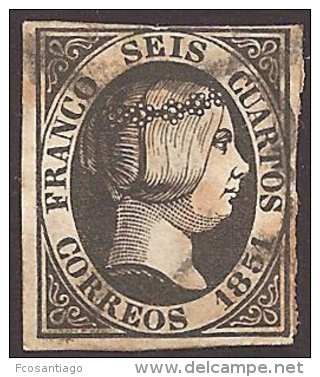 ESPAÑA 1850 - Edifil #6 - VFU - Usados