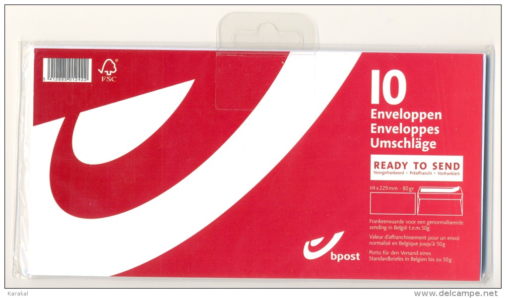 Belgique België Belgium Entier Postal Stationery N° 30 (2008-2009) Roi Albert 10 Enveloppes Sous Cello MNH XX - Omslagen