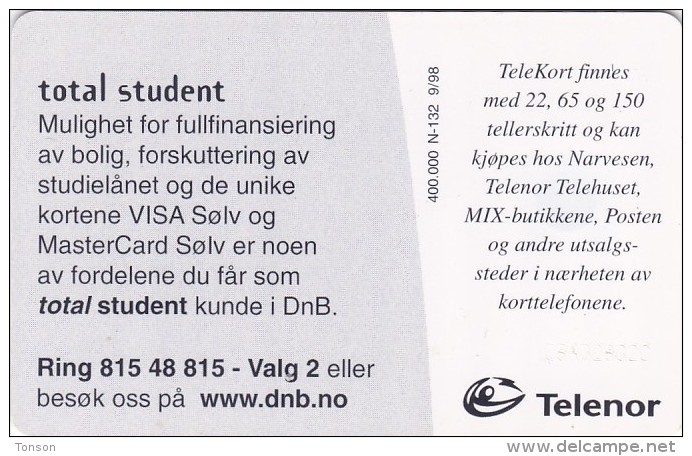 Norway, N132, Dnb Total, CN : C8A028020,  2 Scans. - Norwegen