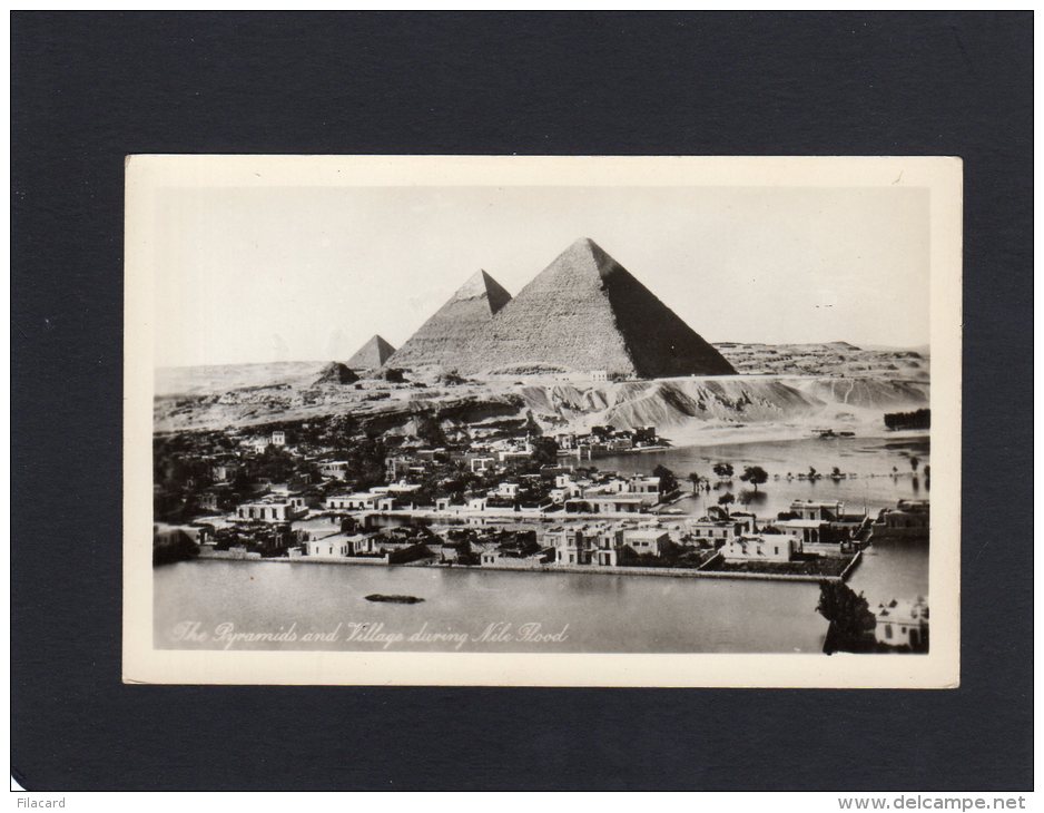45022    Egitto,     The  Pyramids And  Village  During Nile  Flood,  NV - Pyramides
