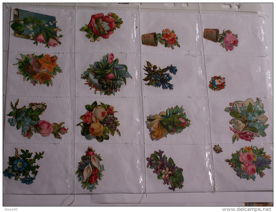 ""   LOT  DE  16  DECOUPIS  GAUFRES  //   PETITE  TAILLE  --     FLEURS  //  PAGE  21 X 30  "" - Fiori