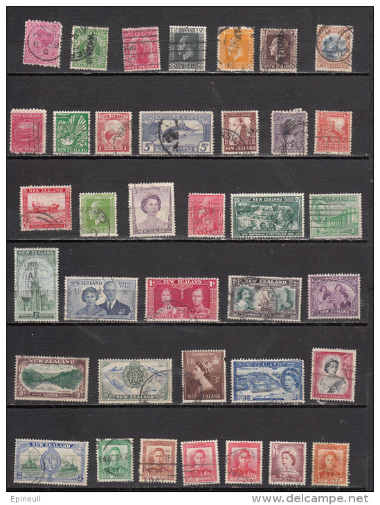 NOUVELLE ZELANDE LOT DE 37 TIMBRES DIFFERENTS OBLITERES - Collections, Lots & Series