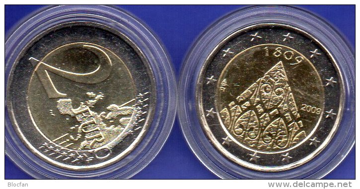 2 EURO Finnland 2009 Stg 10€ Jubiläum 200 Jahre Autonomie Finlande Stempelglanz 2€-Münze Helsinki Coins Of Soumi Finland - Finlande