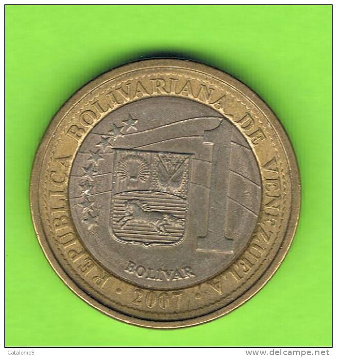 VENEZUELA -  1 Bolivar  2007 BIMETAL - Venezuela