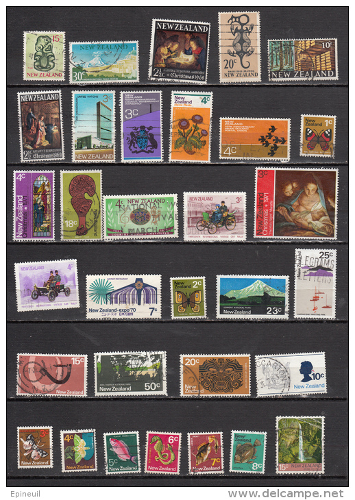 NOUVELLE ZELANDE LOT DE 32 TIMBRES OBLITERES DIFFERENTS - Verzamelingen & Reeksen