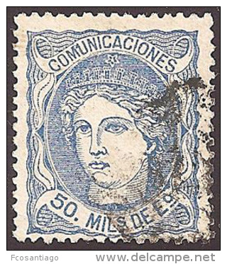 ESPAÑA 1870 - Edifil #107b - VFU - Used Stamps