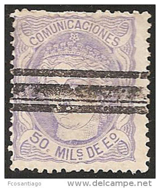ESPAÑA 1870 - Edifil #107s Barrado - Unused Stamps