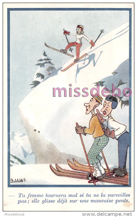 Lot 3 Cpa - SKI Illustration Humoristique - Sports D'hiver - Carte Vierge - Sports D'hiver