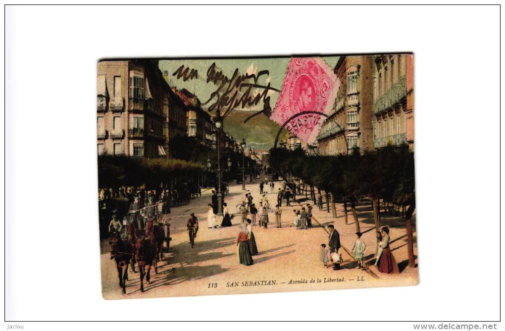 SAINT SEBASTIEN ,AVENUE DE LA LIBERTE ,ANIME,COULEUR    REF 36035 - Guipúzcoa (San Sebastián)