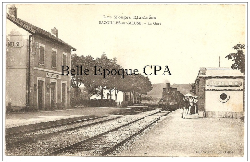 88 - BAZOILLES-sur-MEUSE - La Gare / Arrivée Du TRAIN ++++ Édit. Mlle Guyot, Tabac +++++ RARE / Pas Sur Delcampe - Autres & Non Classés
