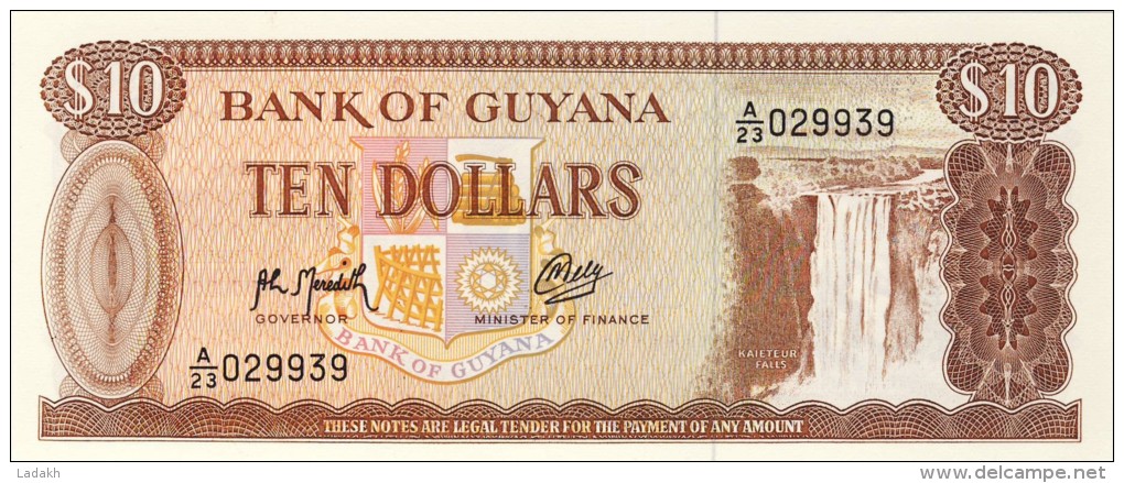 BILLET # GUYANE # 10 DOLLARS  # PICK 23 A  #  NEUF # TYPE 1966 # - Guyana