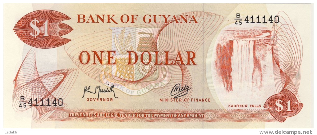 BILLET # GUYANE # 1  DOLLAR   # PICK 21 A  #  NEUF # TYPE 1966 # - Guyana