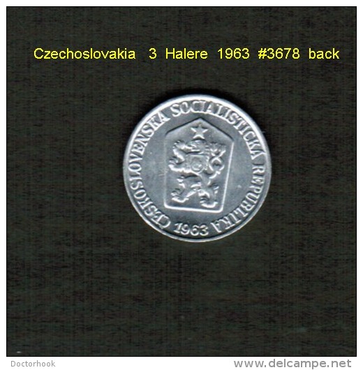 CZECHOSLOVAKIA    3  HALERE  1963  (KM # 52) - Tchécoslovaquie