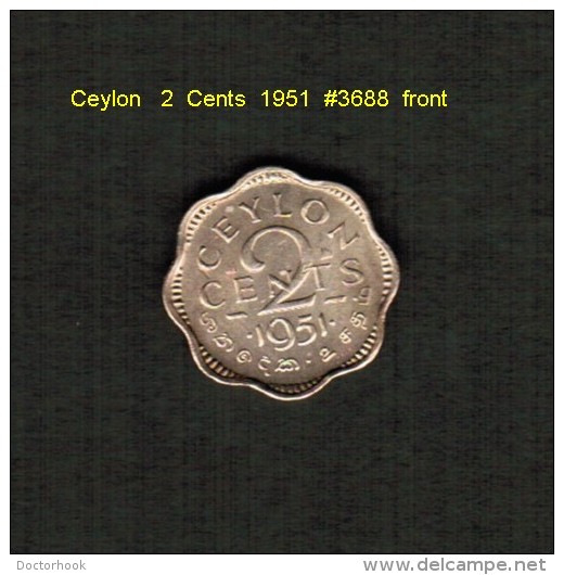 CEYLON    2  CENTS  1951   (KM # 119) - Colonias