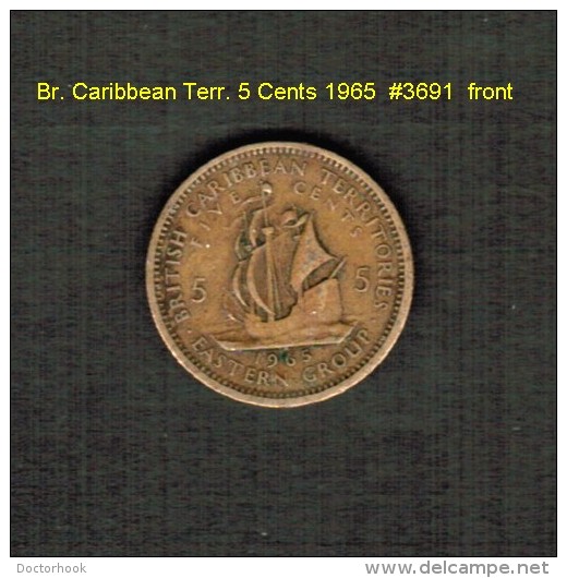 BR. CARIBBEAN TERRITORIES    5  CENTS  1965   (KM # 4) - Territoires Britanniques Des Caraïbes