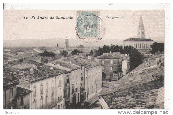 ST ANDRE DE SANGONIS 12 VUE GENERALE 1907 - Autres & Non Classés