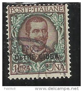 OLTRE GIUBA 1925 SOPRASTAMPATO D´ITALIA ITALY OVERPRINTED LIRE 1 TIMBRATO USED - Oltre Giuba