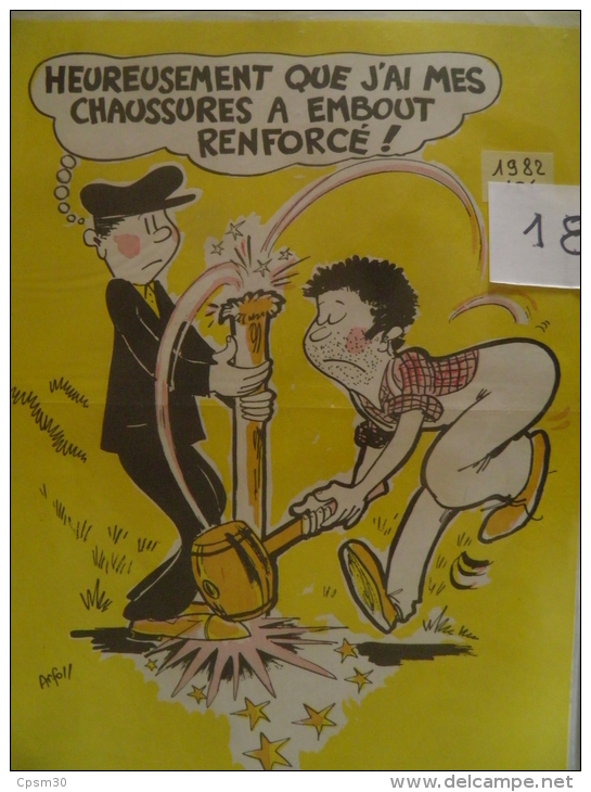 Affiche SNCF De Sécurité - 22 - Heureusement Que J'ai Mes Chaussures Embout Renforcé - Ferrocarril