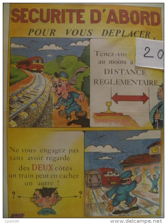 Affiche SNCF De Sécurité - 28 - Sécurité D'abord Pour Vous Déplacer (autorail Micheline) - Railway