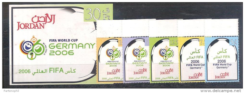 ** JORDAN GIORDANIA FIFA WORLD CUP  MNH 5 VAL. + BF - 2006 – Germany